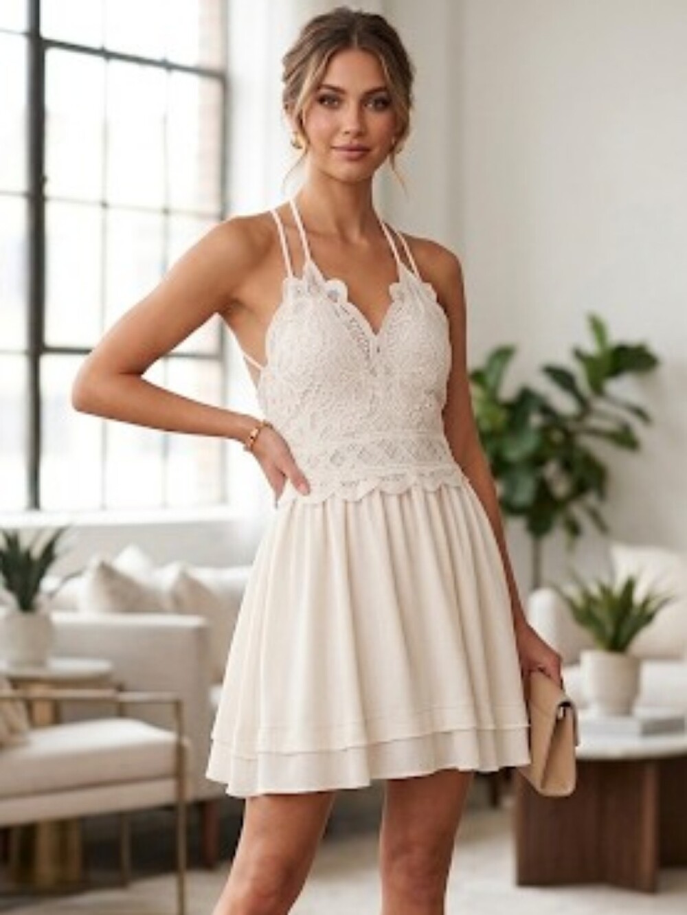 Honey and Rosie Women's Dress White Size S Mini Dress Romantic Summer